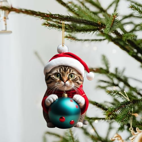 Christbaumschmuck, Weihnachtsbaumschmuck, Lustiger Weihnachtsanhänger Weihnachten Weißer Elefant Geschenk 2D-Spaß-Anhänger 1 Stück (A5-D, One Size)