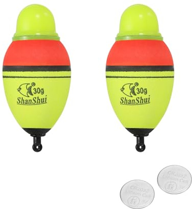 PATIKIL Boyas de Pesca Iluminadas, Flotadores de Pesca de EVA con Luz y Batería para Pesca Nocturna