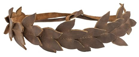 Heather's, Flowered Crown for Women, Rustic Headband, Hairband, Headpiece, Forehead Diadem, Full Grain Leather, Handmade, Bourbon Brown