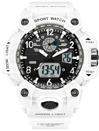 Militär Uhren Unisex Sportuhren für Herren und Damen Armbanduhr Herrenuhr Digital Uhr Tactical Watches Digitaluhr für Jungen und Mädchen LED-Leuchtdisplay mit Analogen Zeigern und Digitalen Zahlen
