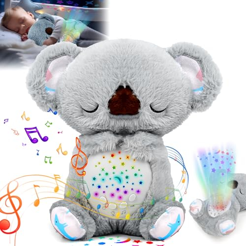 COLEESON Baby Sleep Aid, Newborn Gifts for Her Sleep Soother, 3 in 1 Starry Skies Koala Soother, Newborn Toys, Koala Toy for Babies with Night Light Projector, Nature Sounds