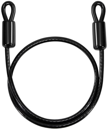 GUNGY Cykel Stöldskyddskabel Säkerhetskabel Stålcykel 1M Längd 8 mm Tjocklek med PVC-beläggning för Hänglås U-Lås eller Skiva Svart
