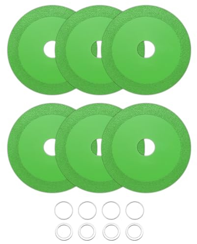 sourcing map Confezione da 6 dischi da taglio per vetro da 11,4 cm per smerigliatrice angolare da 7/8, dischi diamantati ultra sottili per taglio smerigliatrice di giada, cristallo, piastrelle in