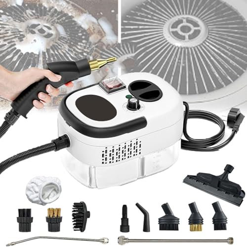 105℃ Pressurized Steam Cleaner, 2500W Air Conditioning Range Hood Cleaning Machine, with 1200ML Water Tank&6 Gears Adjustment, 3BAR High Temperature&Pressure Cleaner, for Home Kitchen, Furniture, Car