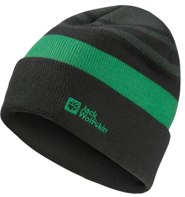 Jack Wolfskin Stripy stickad mössa K - unisex barn basker, Grön (grön), S