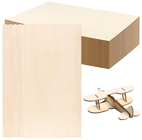 KEILEOHO 25 Stück A4 Sperrholz, Sperrholzplatte 300 x 210 x 3 mm, Holz Platten Zum Basteln Holzplatte für DIY Bastelarbeiten