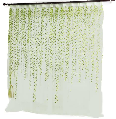 Generisch Tende per finestre in tulle, verdi e trasparenti | Eleganti tende in tulle, per bambini, soggiorno, camera da letto, finestra, porta, balcone