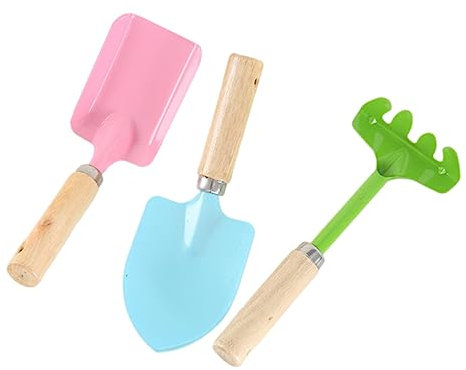 ibasenice 2sätze Mini Gartenwerkzeug Für Junge Mädchen Teiliges Bunten Farben Mit Robustem Holzgriff Für Kleine Hände Sicheres Spielzeug Für Jungen Und Mädchen
