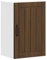 vidaXL Lucca Kitchen Wall Cabinet - Brown Oak Engineered Wood - Wall-Mounted Storage Unit with Practical Glass Doors 40x31x60 cm