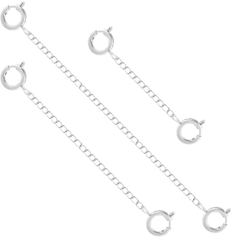 YHTCC 3 PCS Silver Stainless Steel Necklace Extender