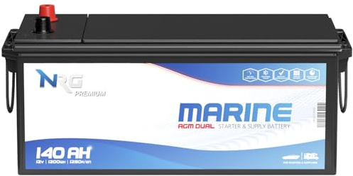 NRG AGM Batterie 140Ah 12V Dual Marine EP1200 Bootsbatterie Starter Boot