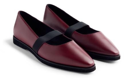 Gioseppo Bailarina de Piel Modelo Lonsdale Color Burdeos, Talla 37
