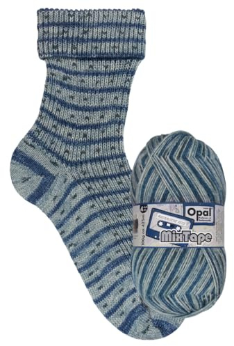 Opal MixTape Strickwolle 4-fach, 75% Schurwolle Superwash, 25% Polyamid, 100g/425m, Maschinenwaschbar (11493 Musikalische Reise)