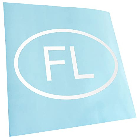 Kiwistar - Autoaufkleber - Weiß - Liechtenstein FL in 15 Farben - Neon + Chrom! - Aufkleber für Auto, Laptop, Fahrrad, LKW, Motorrad Mehrfarbig JDM