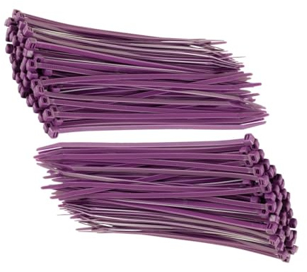 TERF® 100 Pcs Purple Cable Ties 300mm (12'') X 4.8mm Premium Nylon Zip Ties Wraps Secure Self Locking Mechanism Plastic Tie for Home Office Garden Garage Workshop DIY Multi Use