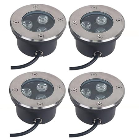 Faretto LED Ultra Sottile Da 4 Pezzi - Luce Di Illuminazione Subacquea Impermeabile Da 3 W, Faretto LED Per Esterni Impermeabile IP68, Luce Da Incasso Per Piscina, Giardino, Terrazza(Warm White,3W(110