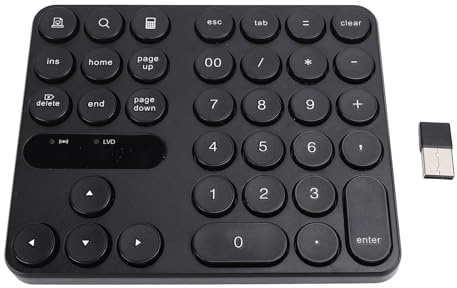 Annadue Número Inalámbrico Pad, Teclado Numérico para Dispositivos Múltiples, Llaves Ultra Silenciosas 2.4G 35 para Portátiles, Escritorio, PC, Cuaderno