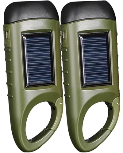 Juego De Linternas Con Dinamo De 2, 4, 6, 8 O 10 Piezas, Linterna Compacta Con Manivela, Linterna Con Generador Manual ABS Resistente Al Agua, Recargable Con Energía Solar, Con Manivela Y USB(A,Set 1)