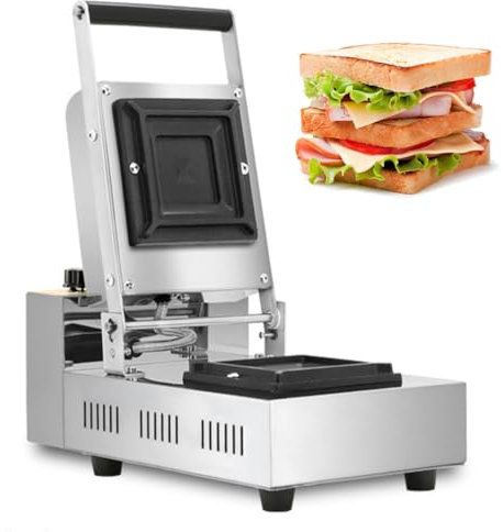XUXIAO Waffle para sándwiches Parrilla Comercial Panini Prensa fácil de Limpiar y Resistente al óxido, para cocción rápida Parrilla Antiadherente