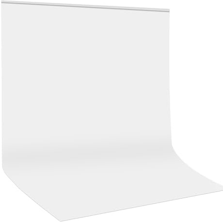 Fond Photo 1.8x2.8M UTEBIT Fond Blanc 100% Polyester Pliable Lavable Durable Toile de Fond Blanc pour Studio de Photographie, Vidéo, Télévision, Youtube, Zoom, Réunions en Ligne (Repassage Doux)