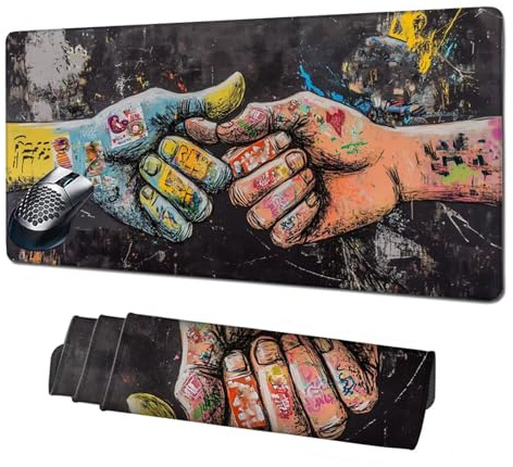 Alfombrilla Gaming,Alfombrilla Ratón Pintada Mouse Pad,Gris Alfombrilla Escritorio Grande 1600x800mm,Protector Escritorio Alfombrilla Antideslizante,Mejora Precisión y Velocidad,Accesorios PC X1-1592