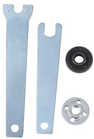 HOMSFOU Angle Grinder Spanner Wrench Nut Kit with Flange Nut Gasket Set, Universal Open Pressure Plate Wrench for Power Tool Repair, 4pcs Replacement Tool Set for Home Workshop