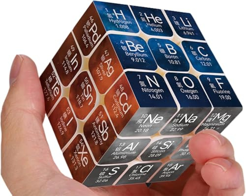 Cubo Magico 3X3 con Tavola Periodica Degli Elementi, Puzzle Cubo di Velocità, Original Speed Cube Stickerless, 3x3 Speedcube, Magico Giocattolo Puzzle per Adulti e Bambini