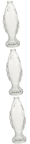 Ciieeo 3pcs Fish Shaped Bottle Glass Bottle Delicate Glass Vase for Decorative Fish Shaped Design