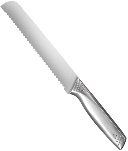 yeeplant Couteau dentelé en acier inoxydable, 20,3 cm, pour trancher le pain, la maison et le levain, non friable, poignée antidérapante, idéal pour couper les fruits, les gâteaux et les sandwichs