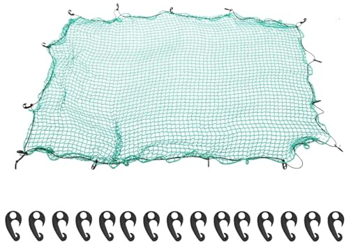 Anhängernetz-Abdeckung, robustes LKW-Bettnetz, Sicherheitsnetz für LKW-Bett, robuste Anhängernetze mit 15 Haken, Sicherheitsnetz, Ladungsnetz, Anti-fallende Abdeckung für Reisen, Camping, Angeln