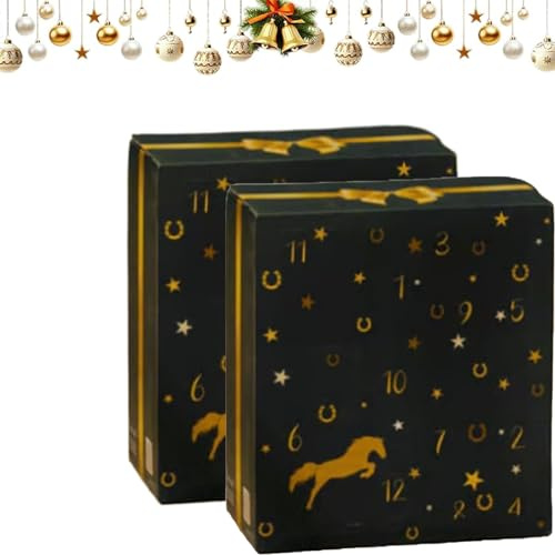 Pferde-Adventskalender 2025, Countdown im Winterhimmel-Design mit 24 Geschenken zum Thema Pferd, Weihnachtskalender für Pferdebesitzer, Reiter und Kinder, wiederverwendbare Erinnerungsbox (2)