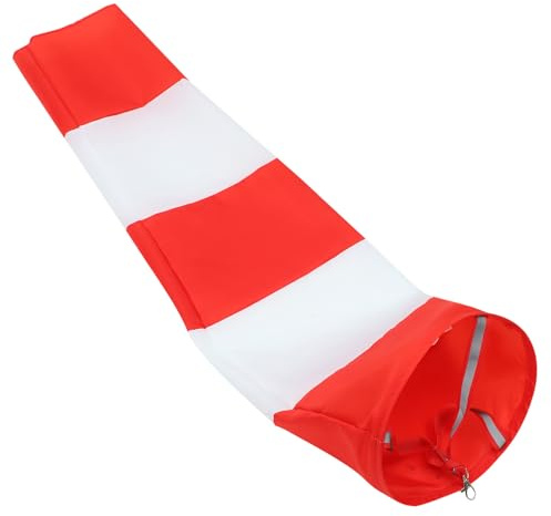TOGEVAL Wasserdichter Windsack Rot-weiß aus Oxford- Reflektierende Windfahne für Garten und Outdoor Windindikator für Sportveranstaltungen und Dekoration