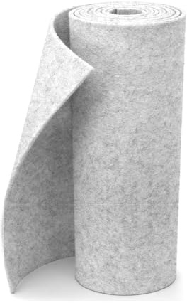 Filz 3mm Meterware 40×250 cm, Filzstoff Meterware 3 mm Dick, Filzrolle Hellgrau, Filzmatte Polyester,Filz stoff Filzmatten zum Zuschneiden für DIY bastelfilz Nähen Stickfilz Schutz Weihnachtsfilz