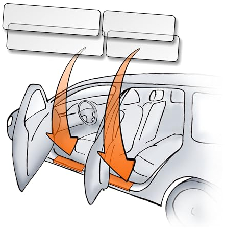 LACKSCHUTZSHOP Passend für VW Touran (BJ 2006-2011, Typ 1T) - (8tlg Set) Einstiegsleisten/Türeinstiege, Lackschutzfolie für Einstiege transparent 150µm