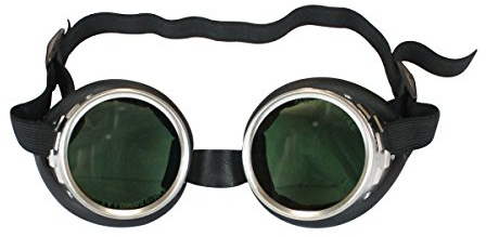 Historical Emporium Men's Screw Ring Tinted Goggles Silver