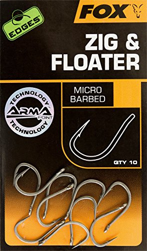 Fox Edges Armapoint Zig & Floater Hooks - 10 Karpfenhaken, Angelhaken zum Karpfenangeln, Haken für Karpfen, Boiliehaken