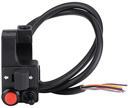 Keensso Motorrad Lenkerschalter, Universal 7/8 Zoll Motorrad Wasserdicht 3 In 1 Lenkerschalter, Scheinwerferschalter Hupenschalter Mount Push Switch Interieur & Exterieur Tuning