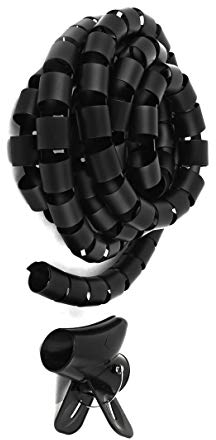 Aexit Spiralschlauch Kabel Baumarkt wickeln PC Kabel Management mit Clip 40 mm x 3 Elektroinstallation m Weiß