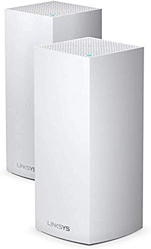 Linksys Velop MX10600 Tri-Band WLAN-Mesh-WiFi 6-System (AX5300) – WLAN-Router Repeater / Extender für bis zu 525 m² für mehr als 100 Geräte – MU-MIMO und Kinderschutzfunktionen – 2er-Pack, Weiß