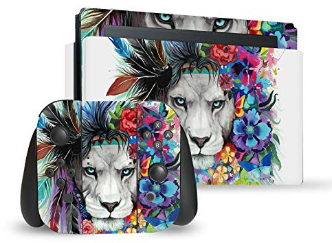 Head Case Designs Roi des Lions Mix Art Vinyle Autocollant De Jeu Peau Autocollant Couverture Compatible avec Nintendo Switch Console & Dock & Joy-Con Controller Bundle