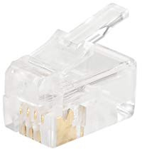 sourcing map Telephone Modular Plug Male RJ11 Connectors, Copper Core 4P4C Clear 100pcs