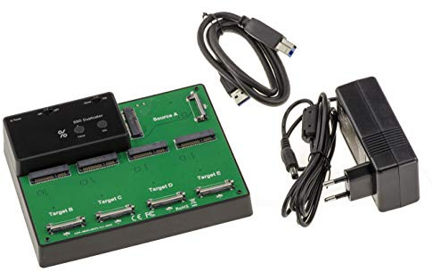 KALEA-INFORMATIQUE Estación de Acoplamiento USB para 5 Unidades SSD mSATA con Enlace USB3.0 y función CLONING. La Base se suministra con Fuente de alimentación Externa.