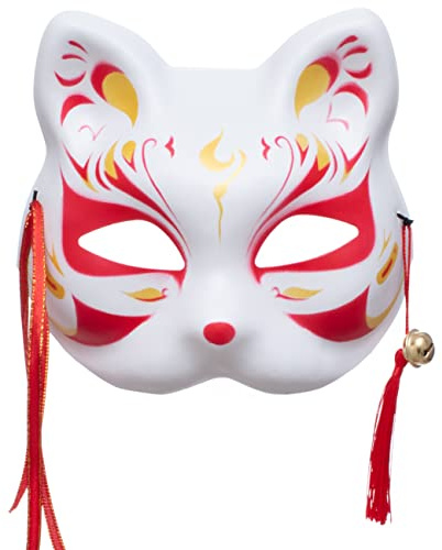 Demi-masque japonais Kitsune Inu Boku Renard Chat mignon Cosplay Demi-masque de Noël
