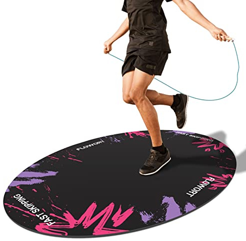 Flowort Springseilmatte, stoßdämpfende, rutschfeste, ovale Übungsmatte für Zuhause und Fitnessstudio (lila)