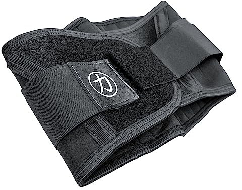 Strength Shop 7mm Neopren Rückenbandage mit Gürtelschlaufen, Gr. L, atmungsaktiver & wärmender Rückenstützgürtel mit elastischem Gummi-Klettband, unterstützt & entlastet im Training u. Alltag