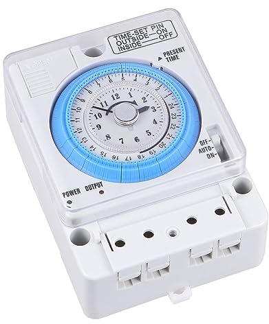 POPETPOP Temporizador Mecánico Preciso 48Vac/DC Control Horario Portátil Temporizador De Cocina para Hornear Huevos Panqueques Galletas Y Pasteles En Casa 4.44X3.26X1.96In