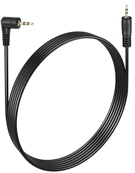 PNGKNYOCN Right Angle 2.5mm Audio Aux Cable,90 Degree Angle 2.5mm TRS Male to 2.5mm Male Headset Headphone Stereo Audio Adapter Cable (90 Degree to Straight, 1.8M)