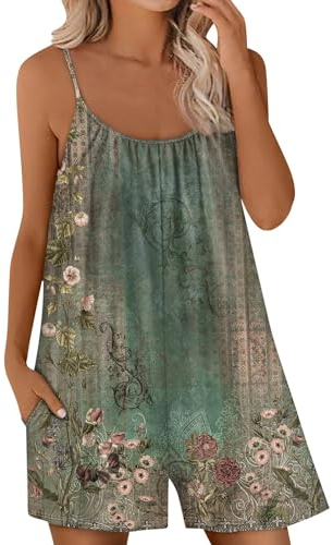 Vasreyy Overall Damen Festlich Sommer Jumpsuit Women's Jumpsuits & Playsuits Hosenanzug Sport Latzhose Für Karneval Hosenanzüge(M,Armeegrün)