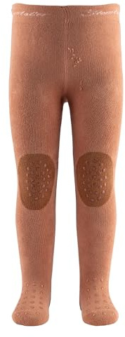 Sterntaler Krabbelstrumpfhose uni - unisex Baby und Kinder Strumpfhose mit Anti-Rutsch-Noppen auf Knie, Spann und Sohle - Unisex Strumpfhose mit ABS Sohle - hoher Baumwollanteil - lichtbraun, Größe 86