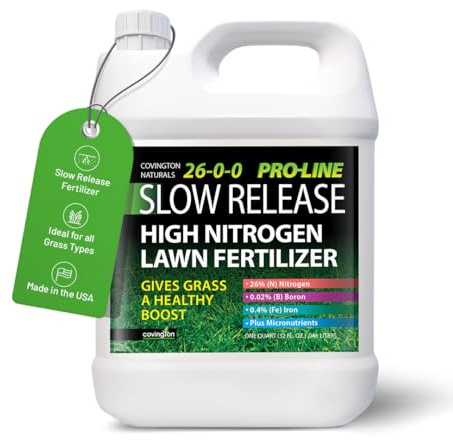 Covington ProLine 26-0-0 NPK Liquid Lawn Slow Release Fertilizer (32oz) – High Nitrogen Lawn Food for Summer Growth – Promotes Deep Green Color & Resilient Turf – Ideal for Heat-Stressed Lawns